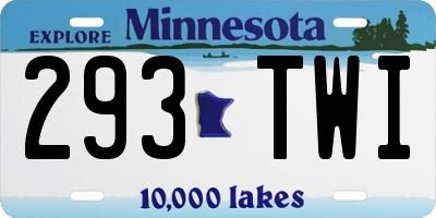 MN license plate 293TWI