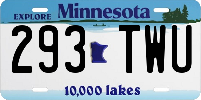 MN license plate 293TWU