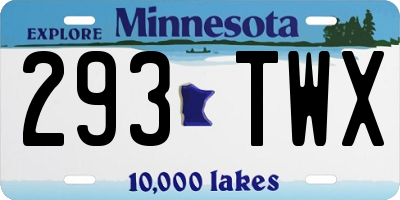 MN license plate 293TWX