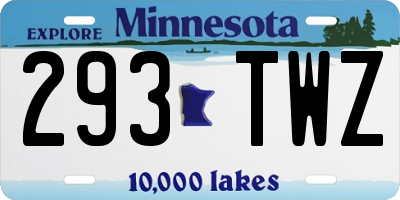 MN license plate 293TWZ