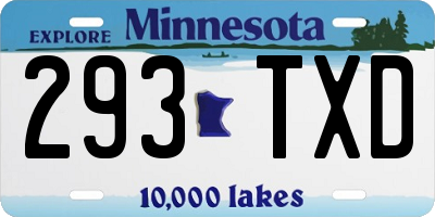 MN license plate 293TXD