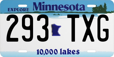 MN license plate 293TXG