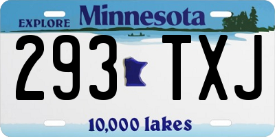 MN license plate 293TXJ