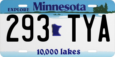 MN license plate 293TYA