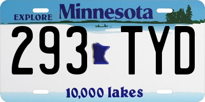 MN license plate 293TYD