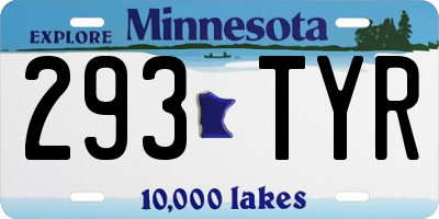 MN license plate 293TYR