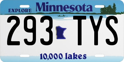 MN license plate 293TYS