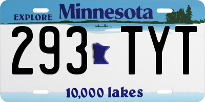 MN license plate 293TYT
