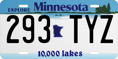 MN license plate 293TYZ