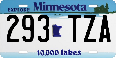 MN license plate 293TZA