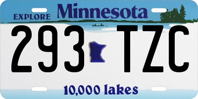 MN license plate 293TZC