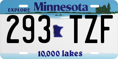 MN license plate 293TZF