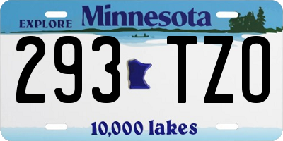 MN license plate 293TZO