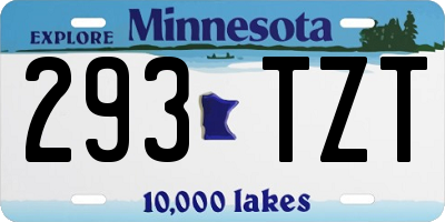 MN license plate 293TZT