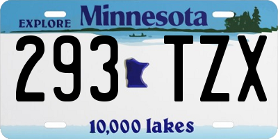 MN license plate 293TZX