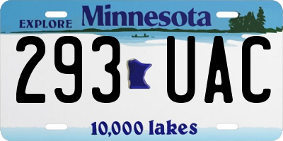 MN license plate 293UAC