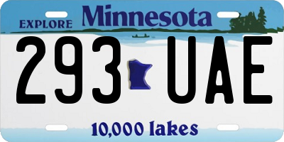 MN license plate 293UAE