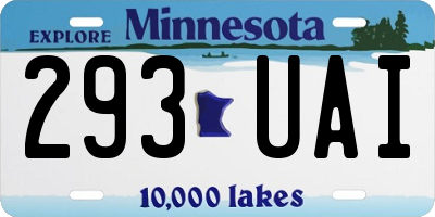 MN license plate 293UAI