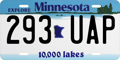 MN license plate 293UAP