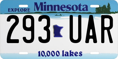 MN license plate 293UAR