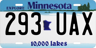 MN license plate 293UAX