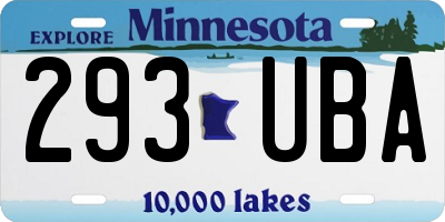 MN license plate 293UBA