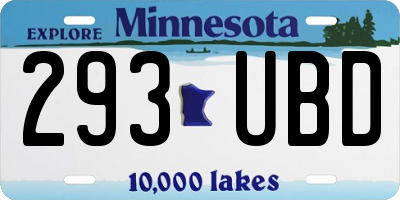 MN license plate 293UBD