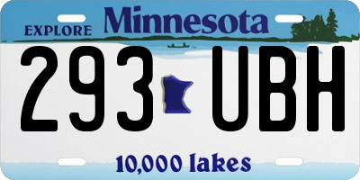 MN license plate 293UBH