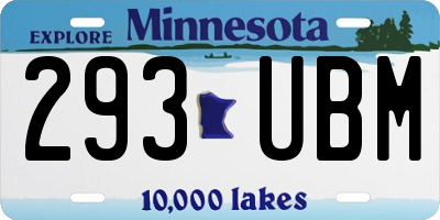 MN license plate 293UBM
