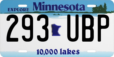 MN license plate 293UBP