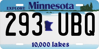 MN license plate 293UBQ