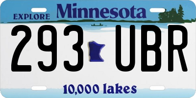 MN license plate 293UBR