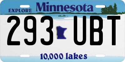 MN license plate 293UBT