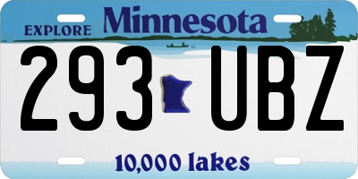 MN license plate 293UBZ