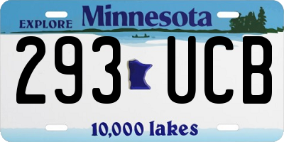 MN license plate 293UCB