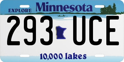 MN license plate 293UCE