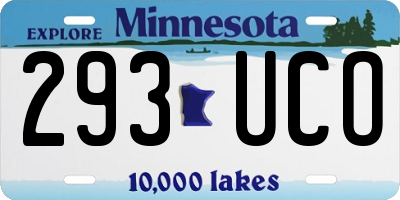 MN license plate 293UCO