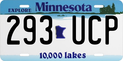 MN license plate 293UCP