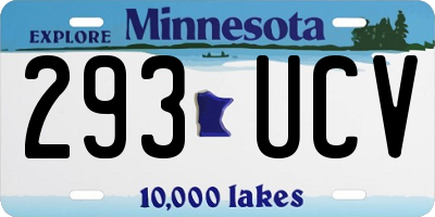 MN license plate 293UCV