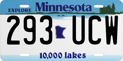 MN license plate 293UCW