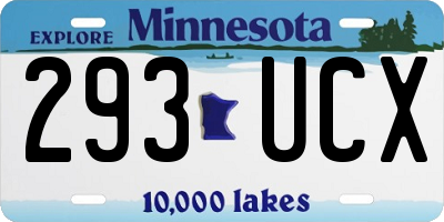 MN license plate 293UCX