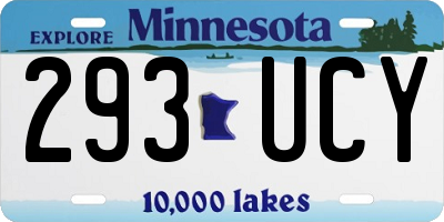 MN license plate 293UCY