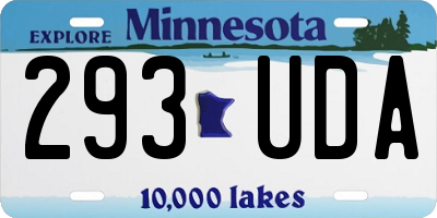 MN license plate 293UDA
