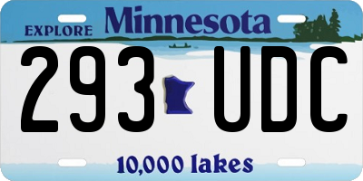 MN license plate 293UDC