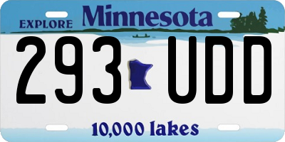 MN license plate 293UDD