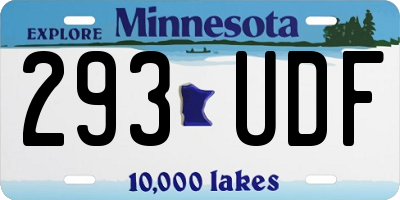 MN license plate 293UDF