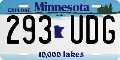 MN license plate 293UDG