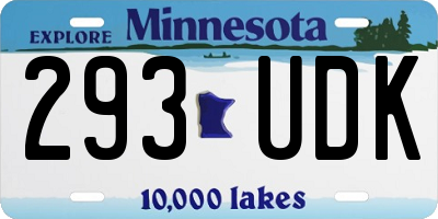 MN license plate 293UDK