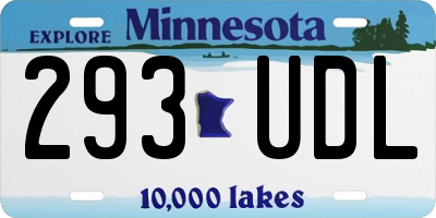 MN license plate 293UDL