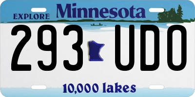 MN license plate 293UDO